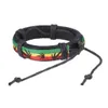 Andra armband läder armband armband Jamaica Reggae Hiphop Style Leavesl240415