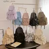 Diaper Bags Hylhexyr Ins Nylon Patent Leather Pleated Womens Backpack Casual Drawstring Down Large Capacity Bucket School Bag Travel Bag L410