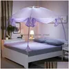 Mosquito Net Round fait pour adts à trois portes Netting Netting Princess Bed Zipper étudiants Mesh Tent VT0149 Drop livraison Home Garden T T OTPIJ