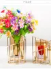 Ljusstakare nordiska glashållare geometriska roterande ljusstake hemmakontor dekoration tillbehör metall blomma vas