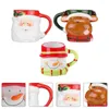 Tazze 3pcs regalo di Natale tazza tazza tazza di neve santa renna caffè tè bevute per il tiki latte americano cappuccinos tiki