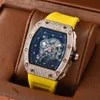 watchmen menwatch relogios relgio richardmill milles watch Hollowed Out Bottom with Diamond Inlay Full Sky Star Ipg Electroplated Dial Non Mechanical