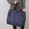 Bolsas de armazenamento Oxford Compra de cor sólida zíper de grande capacidade Totas de compras laváveis reutilizáveis moda para fortes externos para externos