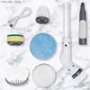 Cleaning Brushes Electric Spin Cleaner Cordless Cleanin Brush with 6 Replacement Brush Heads Wireless Tub and Tile Scrubber Floor Cleanin Tool L49