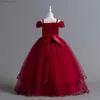 Girl's jurken meisjes bruidsmeisje jurk voor bruiloft 6-14 jaar kinderen elegante verjaardagsfeestjurken voor kinderen tiener junior prom formal lange jurk t240415