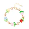 Charm Bracelets Korean Elegant Tulip Flower For Women Fashion Sweet Colorful Resin Pearl Beaded Bracelet Girls Wedding Party Jewelry