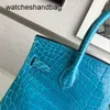 Designer -Tasche Echtes Leder 7A Hands Handtaschen Designerh Familienmarke Turquoise Blue Hand Handbagx69z