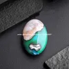 Volcanic Agate Palm Stones Uv Reactive Natural Quartz Crystal Volcano Chalcedony Pocket Worry Stone Gifts