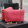 Słomkowe torby na letnie kobiety różowe torby na ramię lustrzanie lustrzane modne mody torba łańcucha crossbody w nowym stylu Torebka torebki z pełnym opakowaniem