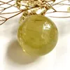 Figurines décoratives Natural Citrine Crystal Ball Reiki Quartz Energy Ore Mineral Healing Stone for Home Decoration Collection DIY CADE