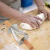 Bakgereedschap |Roestvrijstalen gebak deeg met houten handgreep rollende snijder voor het maken van croissant brood fondant strip