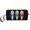 Cosmetic Bags Nutcracker Doll Bag Women Large Capacity Cartoon Christmas Nutcrackers Soldier Makeup Case Beauty Storage Toiletry