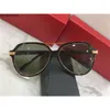 Lunettes de soleil pilotes Gold Tortoise Green Lens Men Fashion Protective Lens Top Quality