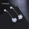 Boucles d'oreilles en peluche Emmaya Fashion Femmes Gift Zircon Snowflake Charm bijoux Chaîne de liaison plaqué en argent doux