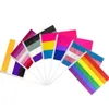 Styles 8 Rainbow Flags Polyester Hand Waving Garden Flag Banner med flaggstång 14x21cm grossist CPA4264 U0415