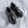 Casual Shoes Luxury Retro Men Leather Motorcycle Thick Sole Work Dress Youth Platform Male Sneakers Lace Up Moccasins 3C