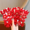 2024 Nouvel An chinois Red Celebration Children's Automn and Winter Girl Sweet Flower Pair Bow Hair Hair Clip