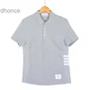 2117 Tb Tide Brand Side Four Bar Short Sleeve Polo Shirt Mens Business Casual Lapel Five Button Paul Top