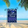 Decorative Flowers Graduation Flags For Outside Class Of 2024 Garden Flag Decorations Po Props Party Supplies 12 X 18