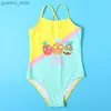 One-Pieces Contrast Color Print Girls Kids Swimsuit Swimwear For Child Summer Children Teens Beachwear Baby Toddler One Piece Swimming Suit Y240412