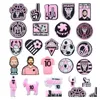 Shoe Parts & Accessories Black Pink Football Flowers Hole Decoration Cartoon Pvc Clog Charms Diy Buckle Drop Delivery Shoes Dhzpc