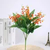 Decoratieve bloemen 1-delige 7-tandige plastic plastic multi-kleuren ochtendglorie Mooie Lily Valley Fake Plant Bouquet Wedding Home Pography Props