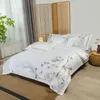 Bedding Sets Luxury Chinese Style Bamboo Embroidery Breathable Set Satin Silk Cotton Double Duvet Cover Bed Linen Pillowcases