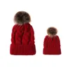 Boinas chapéus de inverno mulher mamãe e eu pai-filho maconha boné de flash mãe bebê knit chapéu pompons gorras para mujer