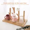 Baby Feeding Bottle Drain Rack Food Grade Wooden Removable Nipple Cup Holder Storage Drying Dry Machine 240412