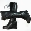 Boots High Heel Pumps Shoes Women Plus Size Genuine Leather Wedges Knee Snow Female Round Toe Sneakers Casual Shoe Big