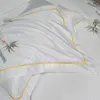 Bedding Sets Luxury Chinese Style Bamboo Embroidery Breathable Set Satin Silk Cotton Double Duvet Cover Bed Linen Pillowcases