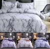 Marmor mönster sängkläder sätter polyester sängkläder täckning set 23 st tvilling dubbel drottning quilt täcker sängkläder inget ark ingen fyllning9341733