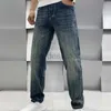 Designer de jeans masculin automne / hiver nouveau jeans de mode marque petite jambe droite slim fit élastique lavage haut de gamme luxe de luxe masculin épaississement