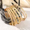 Knock Arrow Diamond Pattern Exaggerated Personality Six Pointed Star Fried Dough Twists Open Bracelet 7-piece Batch