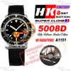 Fifty Fathoms No Radiation 5008D A1511 Automatic Mens Watch HKF Black Dial Yellow Markers Rubber Strap Super Edition Reloj Hombre Montre Homme Watches Puretime