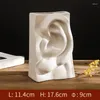 Vases Nordic Ceramic Mouth Ears Nose Modeling Flower Vase Human Pot Modern Art Creative For Home Table Office Decor