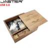 Cavi JasterUSB 3.0 (Oltre 1 PC Logo gratuito) Chitarra in legno+scatola USB Flash Disk Pendrive 4GB 16GB 32GB 64 GB Photografia Regalo personalizzato