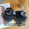 Zrób kręconą dziewczynę ~ 2023 Summer New Black Lolita Style Bow z Diamond Top Spring Clip