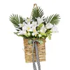 Decorative Flowers Adjustable Spring Wreath Flower Basket Door Artificial Garland Set For Venue Decoration