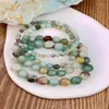 Link armbanden moeder geschenk natuurlijke kralen Amazonite armband vrouwen Bangles Organizer 6 8 10mm Love Regalos Originales Lady Accessories