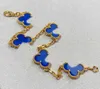 2024 Luxury quality charm bracelet with new special blue color in 18k gold plated have stamp box desinger PS3411B