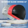 Boinas adultos 3D ergonomic spa swimming tampa piscina de natação chapéu de silicone à prova d'água