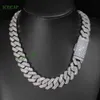 Personnalisation Chaîne cubaine 925 VVS STERLING VVS MISSANITE BAGUETTE MIAMI HIPHOP Collier de chaîne de liaison cubaine