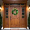 Decorative Flowers St Patricks Day Shamrock Wreath Artificial For Front Door Holiday Home Wall Indoor Outdoor Decor Seasonal Garland Clover