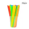 Boire des pailles jetables à boissons multicolores de paille 50pcs 20cm de bar à la maison