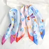 Scarves Butterfly Pattern Square 50 50cm Decorative Head Scarf Fashion Printed Neckerchief Elegent Simple Small Shawls Daily