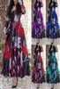Kadın Boho Wrap Yaz Lond Elbise Tatil Maxi Gevşek Sundress Çiçek Baskı Vneck Uzun Kollu Elegante Prom Elbiseler Kokteyl Partisi6354468