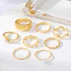 New Leaf Women's Design Feeling Small and Popular Love Ring Set of 8 Creative Personalized Chain Joint Rings