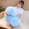 Plush Dolls Simulation Cartoon Rhinoceros Plush Throw Pillow Soft Wosty Animal Rhino Toys Baby Sleep Expease Dolls Girls Birthday Gifts Y240415