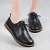 Casual Shoes Women Fashion Spring Autumn Flat For Women's Leather Flats Ladies Lace Up Outdoor Black White Platform
